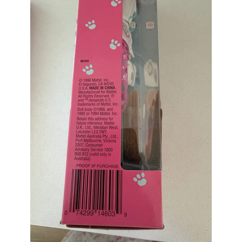 Vintage 1996 Vet Barbie Doll Pet Doctor Veterinarian & Wiggle Waggle Dog Cat NIB